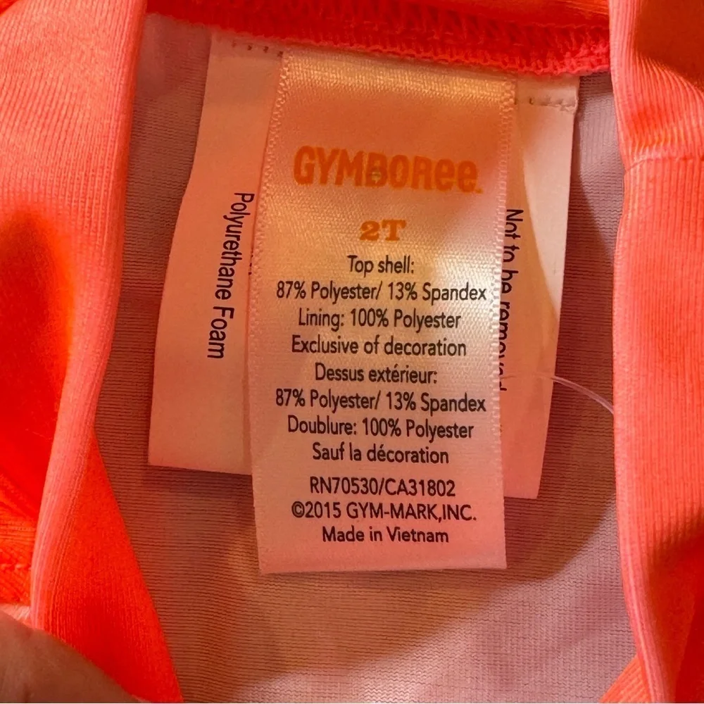 Gymboree Pink & White Girls’ 2T Swim Rashguard Long Sleeve Pink Flamingo NWT